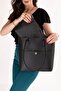 Women's Double Compartment Hand and Shoulder Bag Ald.6757 Black - 4