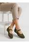 Genuine Leather Perforated Mary Jane Buckle Casual Women's Flats - 3