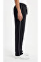 Men's Black Wide Leg Baggy Sweatpants with Side Piping and Back Pocket Detail - 5