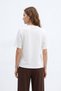 Tricou cu detaliu eșarfă ecru 8419A - 3
