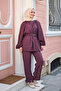 Women's Belted Modal Suit Burgundy - 4