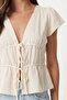 Embroidered Linen Blouse Lcr0123 Ecru - 4