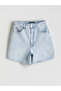 Two Mt Shop Quality Xside Blue Denim Straight Standard & Regular Women's Jean Shorts - 5