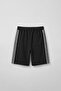 Men's Relaxed Fit Hope Fabric Stripe Detailed Shorts Black - 2