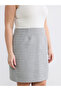 Plus Size Zippered Waist Mini Tweed Skirt - 3
