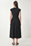 High Neck Midi Knitted Dress Lub0341 Black - 5
