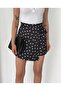 Women's Polka Dot Bow Tie High Waist Satin Mini Shorts Skirt - 5