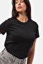 Women's Black S6-1 Crew Neck Organic Cotton T-Shirt - 2