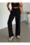 Lace-up muslin pants - black - 4