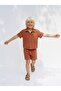 Boy's Cotton Tile Muslin Shirt Shorts Set - 3