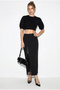 Women's Black Lace Detailed Slit Pencil Skirt De261017 60286299 - 3