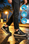 Black-Crepe Comfortable Sole Men's Sports Shoes 2075 m - 2