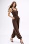 Brown Modal Fabric Elastic Waist Detailed Shalwar Form Jumpsuit - 3