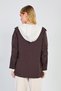Women's Hooded Zippered Coat - Bitter Brown - 5