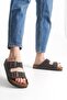 Madrid Unisex Orthopedic Sole Slippers with Double Strap Buckle, Daily Comfortable Outdoor Slippers, Cork Sole, Brown - 4