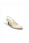 Patent Leather Women's Heeled Evening Dress Shoes Gold Detailed Stiletto Flat Open Back - 2