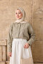 Women's Small Stone Detailed Shirt in Mold Green - 4