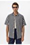 Oversize Openwork Striped Men's Shirt - 2