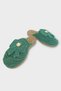 Bow Tie Detail Straw Weave Women's Slippers Green - 5