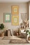 Ayetel and Surah Fatiha Esmaül Hüsna Written Triple Wooden Table with Natural Wood Frame for Home and Business - 2