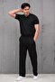 Regular Fit Lycra Self-Striped Half Baggy Trousers T-Shirt Set