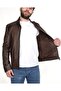 100% Genuine Lambskin Puntol Men's Brown Coat - 3