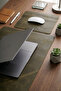 Premium Green Genuine Leather Desktop Set – Desk Mat (60X35) & Mouse Pad (25X25)