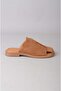 Seç 4104 Genuine Leather Women's Slippers (Heel Height: 2cm) Tan Suede