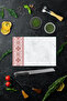 Glass Cutting Board - Glass Cutting Table |   Anatolian Embroidery - Red |   20cm X 30cm