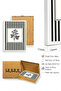 White Wooden Framed Flower Patterned Painting - Black and White Lines |   Huhu1341 - 2