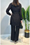 Pocketed Stone Detail Trousers Double Suit 18930 Black - 4