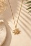 Solar Spiral Minimal Steel Necklace with Sun Figure (Gold Color)