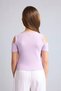 Crew Neck Ribbed Camisole Short Sleeve T-Shirt Girls H7241A826Sm - 6