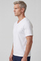 Men's Vision V-Neck Premium Quality Dense Textured Cotton T-Shirt White M102-R0220-01 - 2