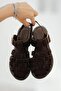 Legas women's genuine suede closed-toe sandals - brown - 4