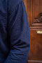 Rio navy blue soft linen look half oversize comfortable fit shirt - 3