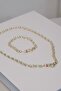 Lock Detail Gold Necklace and Bracelet Set