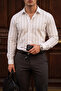 Palermo White Anthracite Striped Regular Comfortable Fit Shirt