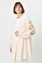 Embroidery Detailed Linen Kimono - Beige - 2