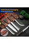 5-Piece Professional Kitchen Knife Set with Protective Sheaths, Hammered Sharp Blades for Meat, Vegetables and Fruits, Ergonomic Handle Chef Knives for Home Cooking and Culinary Chefs - 6