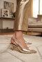 Zeyn 4013 Gold Heeled Women's Shoes