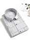 Men's Milano Gray Short Sleeve Shirt Soft Textured Fabric Pocket on Collar Buttoned