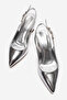Women's Open Back Pointed Toe 7cm Heeled Shoes Silver - 8