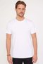 Unisex 5-pack black-white-burgundy-blue-green slim fit 100% cotton crew neck t-shirt - 2