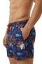 Water Repellent Feature Digital Printed Lycra Flexible Fabric Men's Beach Sea Shorts Swimwear // 280-Navy Blue - 4