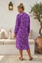 Lilac Court Collar Long Sleeve Patterned Buttoned Hidden Pocket Casual Viscose Woven Dress 118 67 - 6
