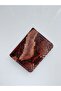 Genuine Leather Multi-Compartment Snake Print Minimalist Brown Black Card Holder & Wallet Drc65 - 4