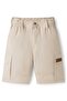 Woven 100% Cotton Poplin Cargo Shorts - Beige