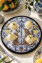 Leopard Patterned Decorative Presentation Tray – Sicilian Themed Lemon Pattern, 34 Cm, Black Edged, Tray with 3 Golden Bird Details - 4