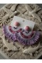 Pink Tassel Fan Earrings Ethnic Woven Oversized Bohemian Statement Summer Combination Jewelry - 3